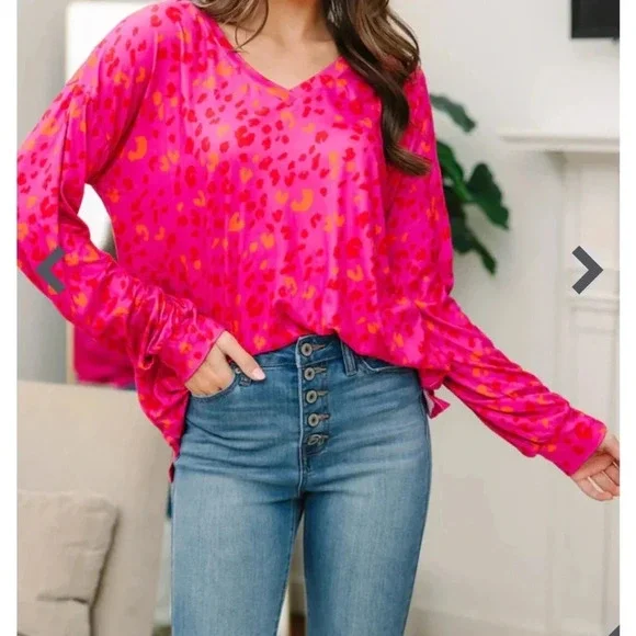 NWOT Pink Leopard Top - Picture 8 of 10